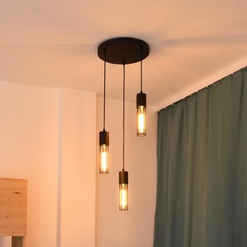Lustr na lanku MELODY 3xE27/15W/230V černá
