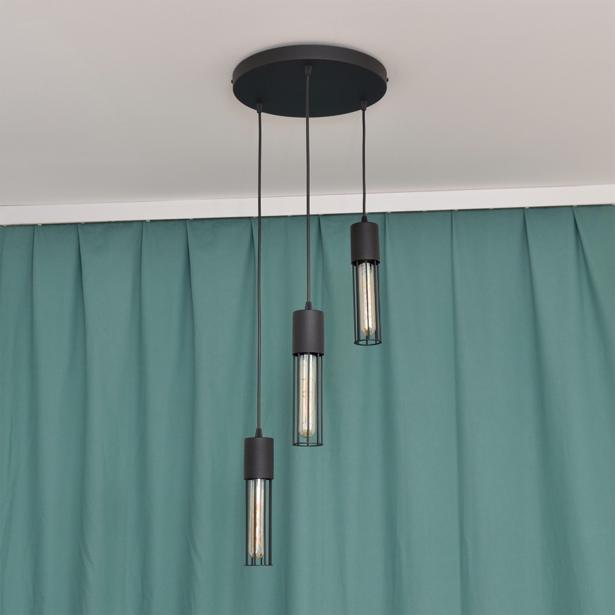 Lustr na lanku MELODY 3xE27/15W/230V černá