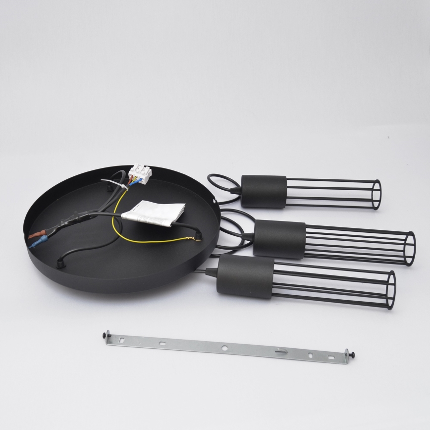 Lustr na lanku MELODY 3xE27/15W/230V černá
