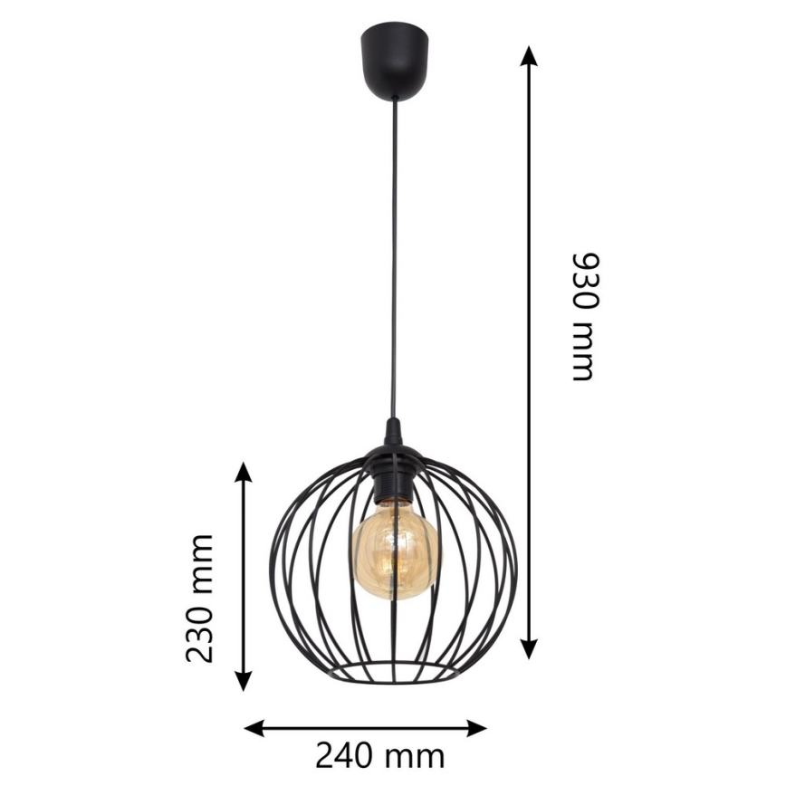 Lustr na lanku MERCURE 1xE27/15W/230V