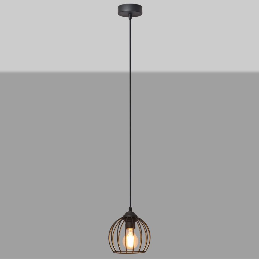 Lustr na lanku MERCURE 1xE27/15W/230V pr. 16 cm černá