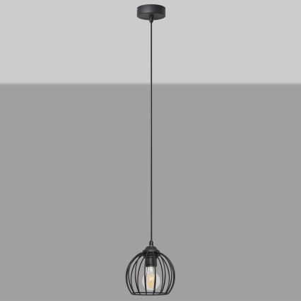Lustr na lanku MERCURE 1xE27/15W/230V pr. 16 cm černá