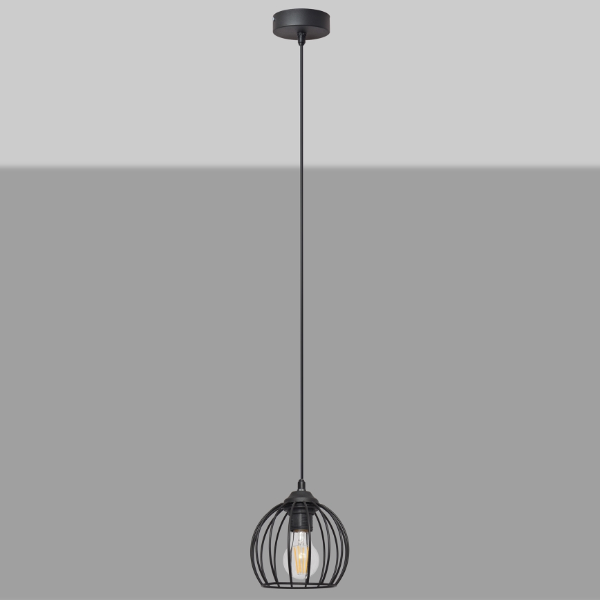 Lustr na lanku MERCURE 1xE27/15W/230V pr. 16 cm černá