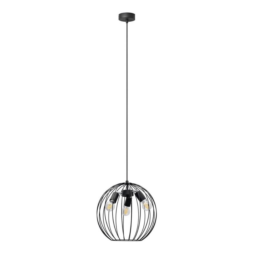 Lustr na lanku MERCURE 3xE27/15W/230V pr. 40 cm černá