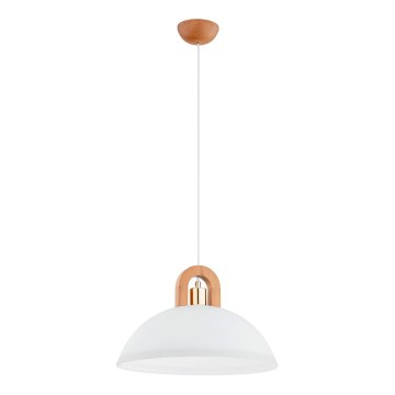Lustr na lanku MIGOT 1xE27/15W/230V béžová/zlatá