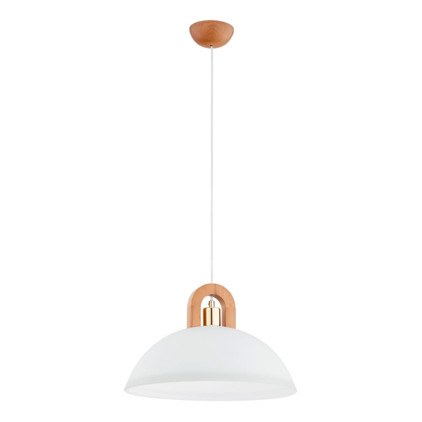 Lustr na lanku MIGOT 1xE27/15W/230V béžová/zlatá