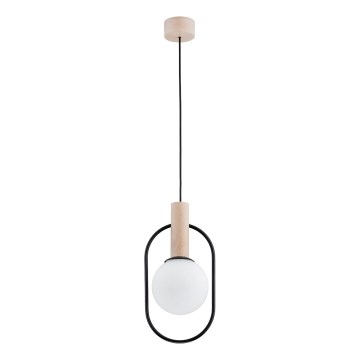 Lustr na lanku MIKI 1xE14/10W/230V černá/béžová