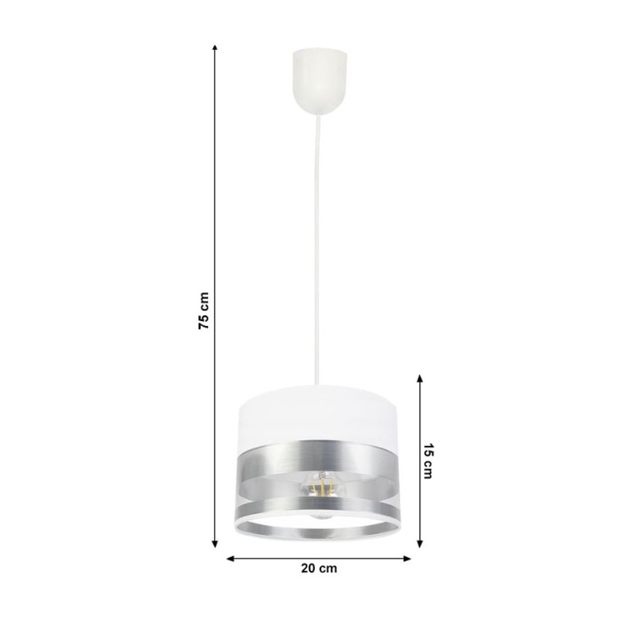 Lustr na lanku MILO 1xE27/60W/230V stříbrná