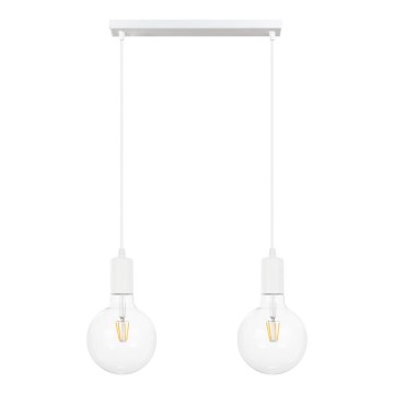 Lustr na lanku MIROS 2xE27/60W/230V bílá