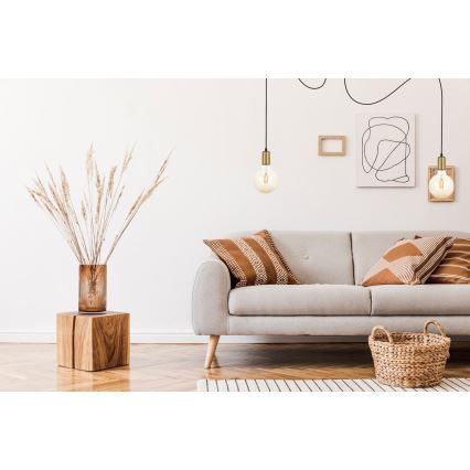 Lustr na lanku MIROS 2xE27/60W/230V pavouk černá/zlatá
