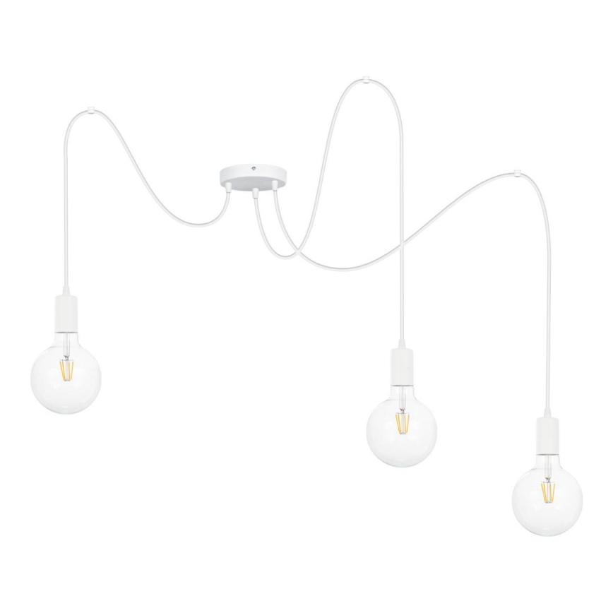 Lustr na lanku MIROS 3xE27/60W/230V pavouk bílá