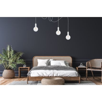 Lustr na lanku MIROS 3xE27/60W/230V pavouk bílá