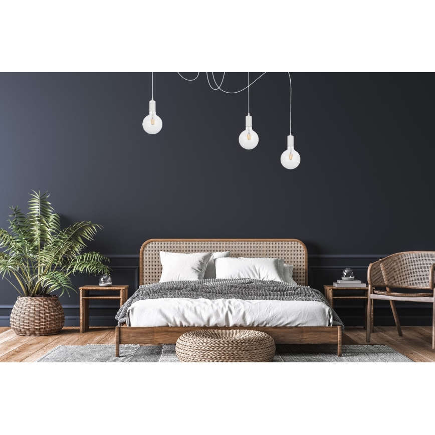 Lustr na lanku MIROS 3xE27/60W/230V pavouk bílá