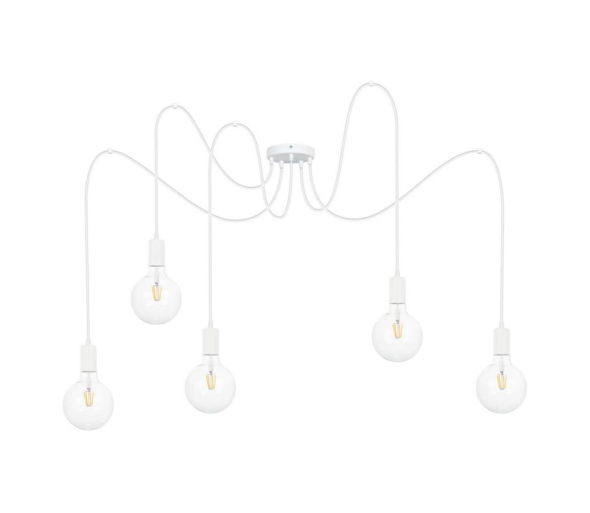 Belis Lustr na lanku MIROS 5xE27/60W/230V bílá BE0770