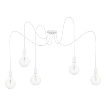Lustr na lanku MIROS 5xE27/60W/230V pavouk bílá