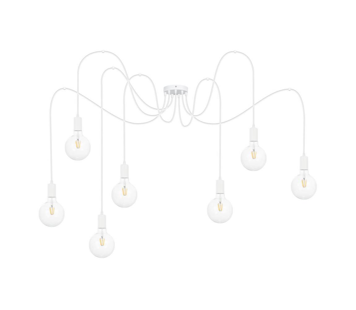 Belis Lustr na lanku MIROS 7xE27/60W/230V bílá BE0771