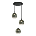 Lustr na lanku MIRROR 3xE27/14W/230V kouřová zelená