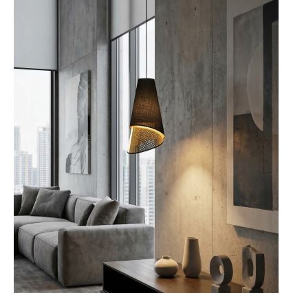 Lustr na lanku MODA 1xE27/15W/230V černá/zlatá
