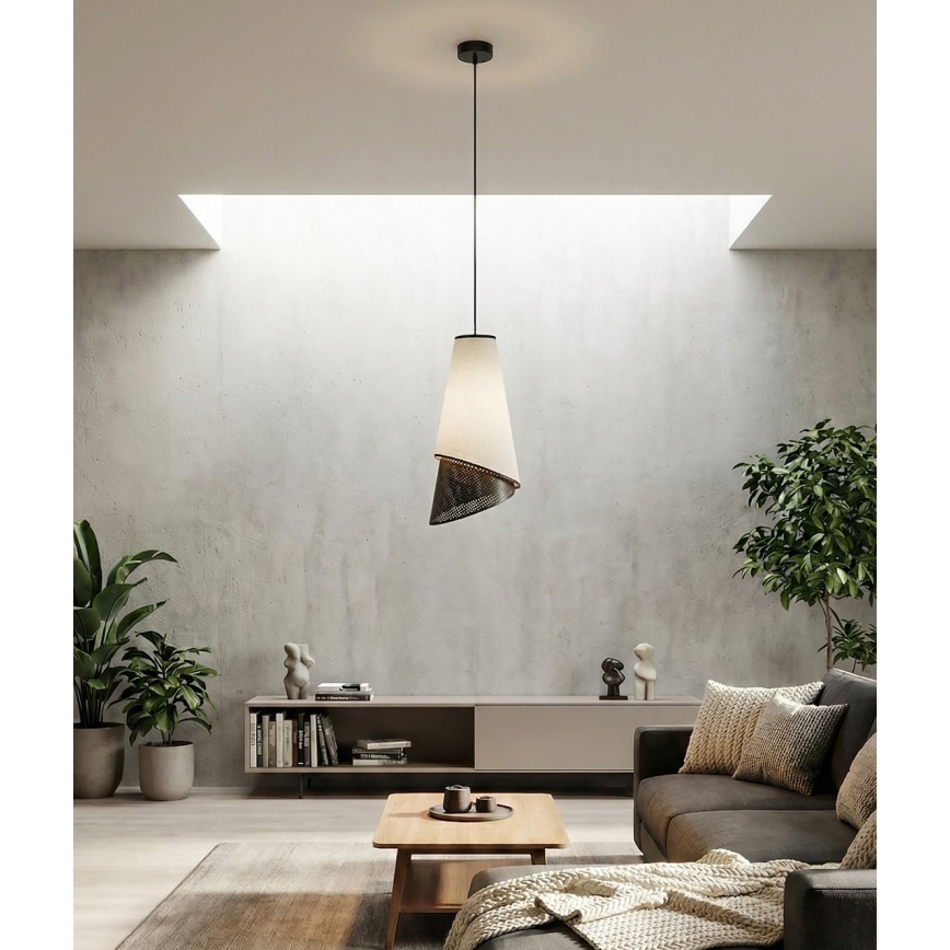 Lustr na lanku MODA 1xE27/15W/230V šedá/černá