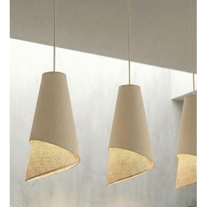 Lustr na lanku MODA 3xE27/15W/230V béžová/ratan