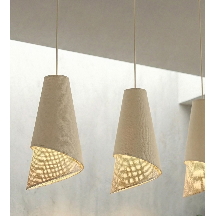 Lustr na lanku MODA 3xE27/15W/230V béžová/ratan
