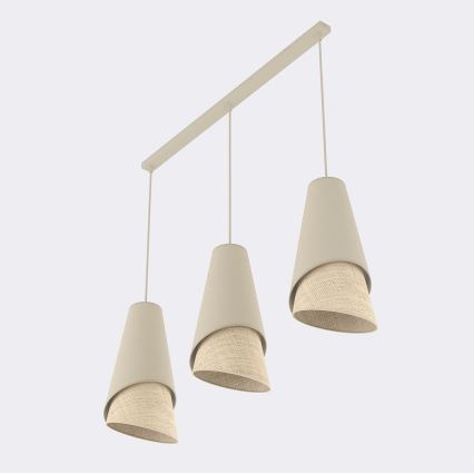 Lustr na lanku MODA 3xE27/15W/230V béžová/ratan