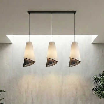 Lustr na lanku MODA 3xE27/15W/230V šedá/černá