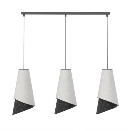 Lustr na lanku MODA 3xE27/15W/230V šedá/černá