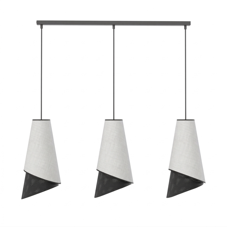 Lustr na lanku MODA 3xE27/15W/230V šedá/černá