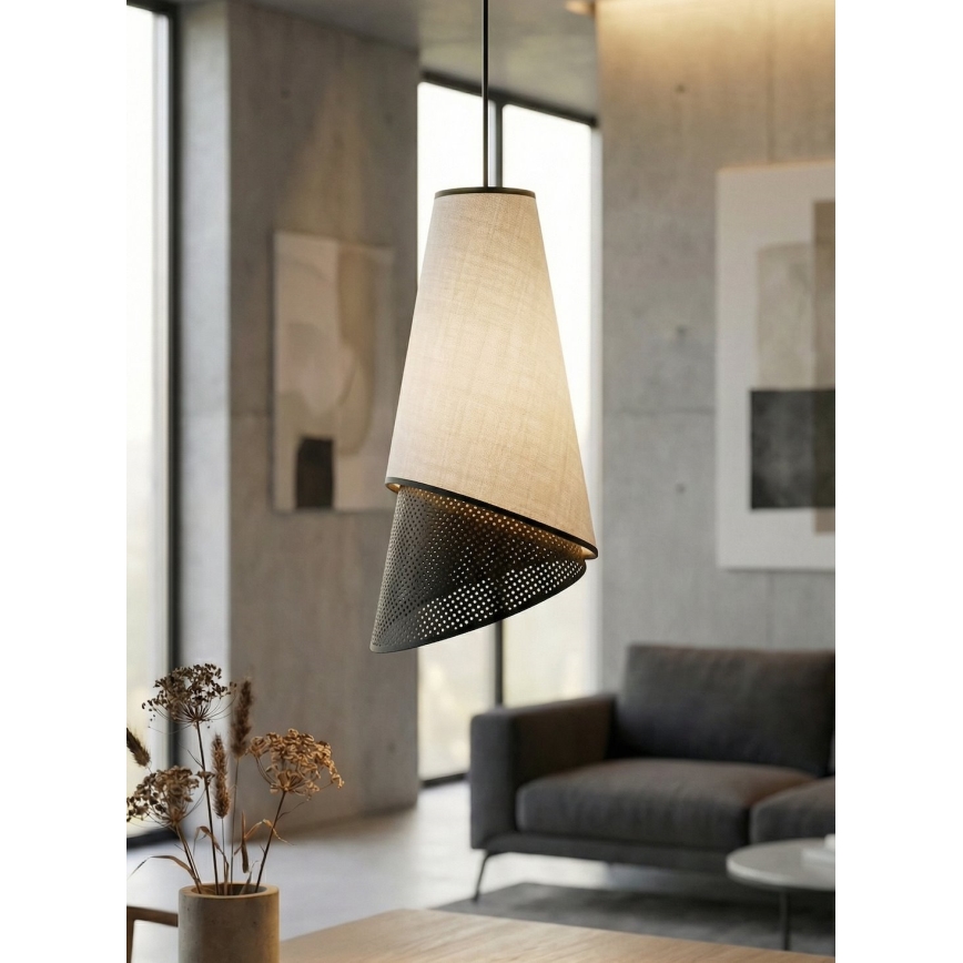 Lustr na lanku MODA 3xE27/15W/230V šedá/černá