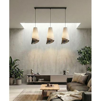 Lustr na lanku MODA 3xE27/15W/230V šedá/černá