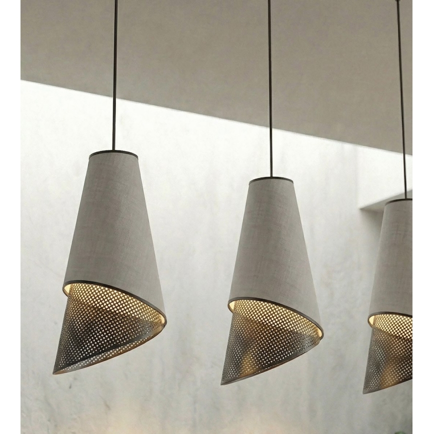 Lustr na lanku MODA 3xE27/15W/230V šedá/černá