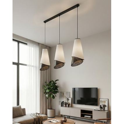 Lustr na lanku MODA 3xE27/15W/230V šedá/černá