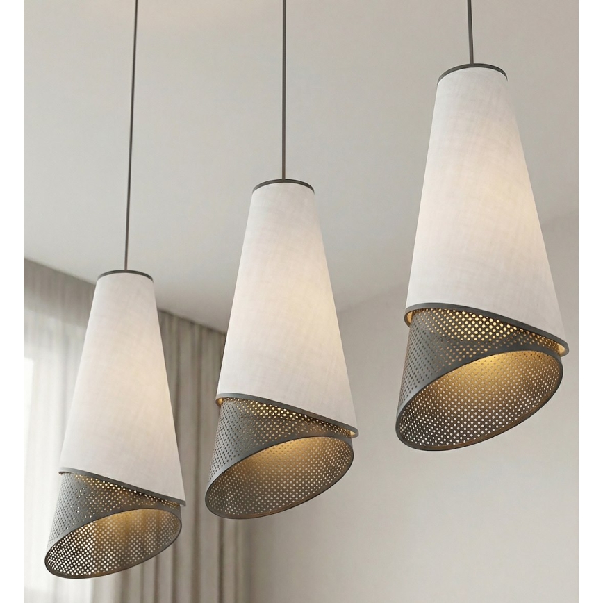 Lustr na lanku MODA 3xE27/15W/230V šedá/černá