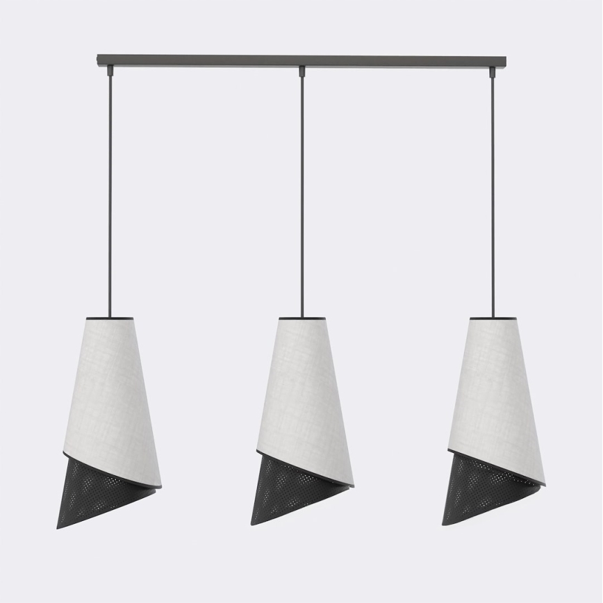 Lustr na lanku MODA 3xE27/15W/230V šedá/černá