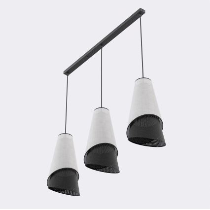 Lustr na lanku MODA 3xE27/15W/230V šedá/černá