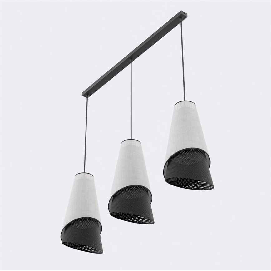 Lustr na lanku MODA 3xE27/15W/230V šedá/černá