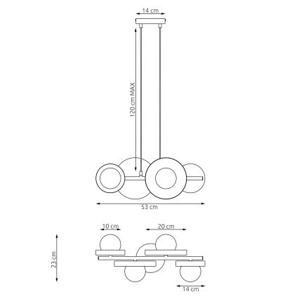 Lustr na lanku MODEL 4xG9/8W/230V béžová