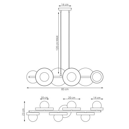 Lustr na lanku MODEL 6xG9/8W/230V béžová