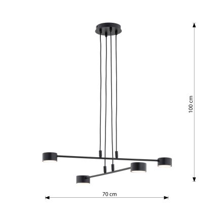 Lustr na lanku MODUS 4xGX53/10W/230V černá