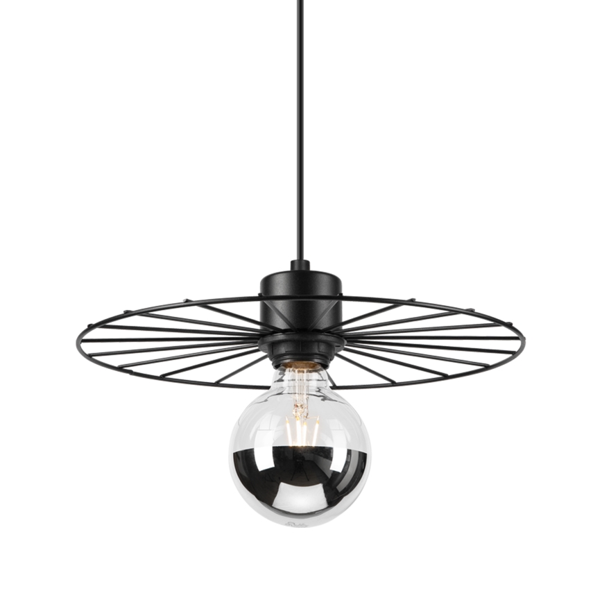 Lustr na lanku MONTANA 1xE27/15W/230V pr. 30 cm černá