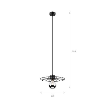 Lustr na lanku MONTANA 1xE27/15W/230V pr. 30 cm černá