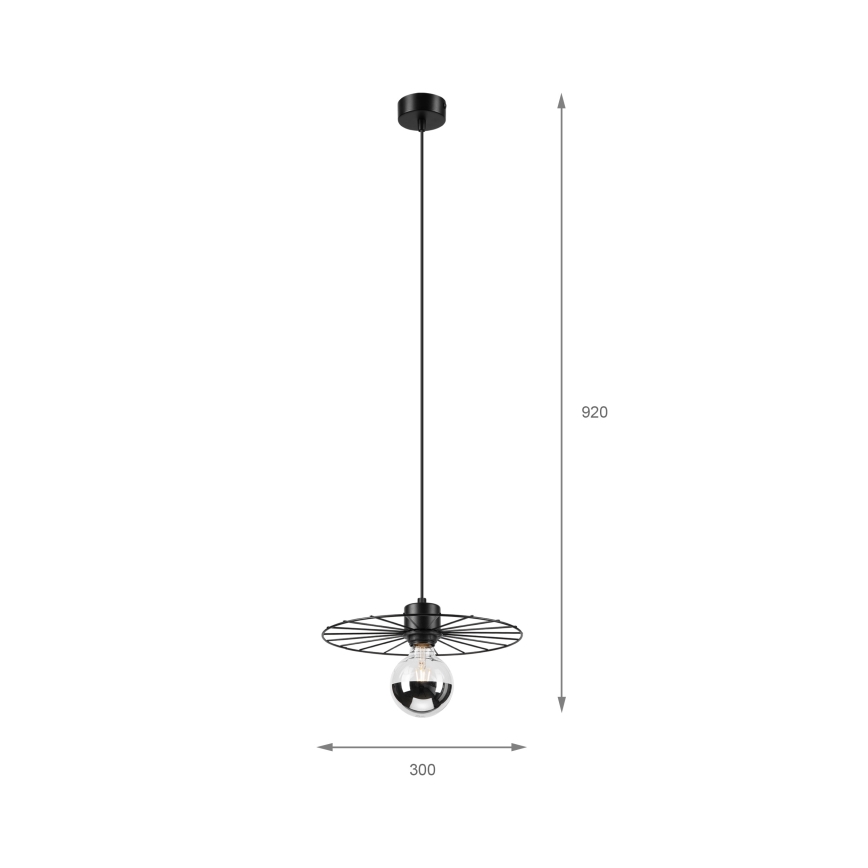 Lustr na lanku MONTANA 1xE27/15W/230V pr. 30 cm černá