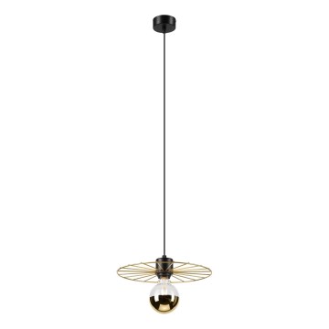 Lustr na lanku MONTANA 1xE27/15W/230V pr. 30 cm zlatá/černá