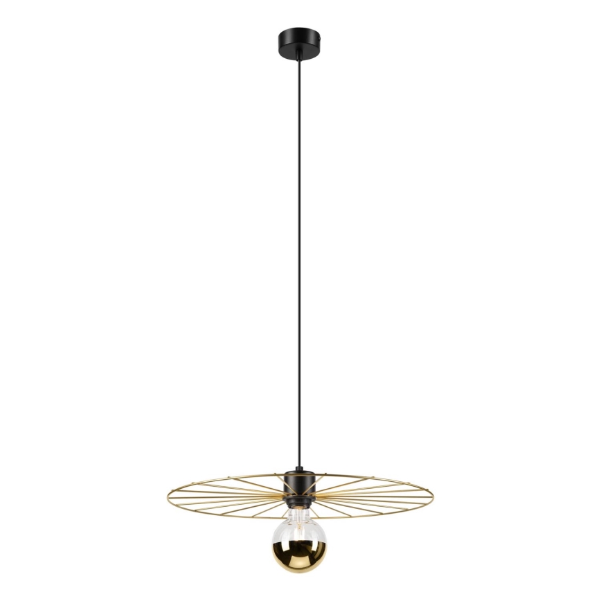 Lustr na lanku MONTANA 1xE27/15W/230V pr. 45 cm zlatá/černá