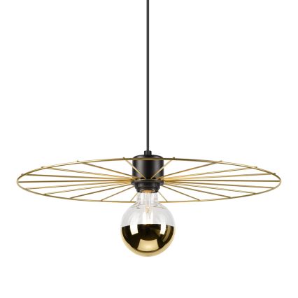 Lustr na lanku MONTANA 1xE27/15W/230V pr. 45 cm zlatá/černá