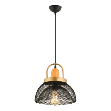 Lustr na lanku MONZA 1xE27/40W/230V pr. 29 cm černá/zlatá