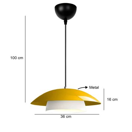 Lustr na lanku MOONLIGH 1xE27/40W/230V žlutá