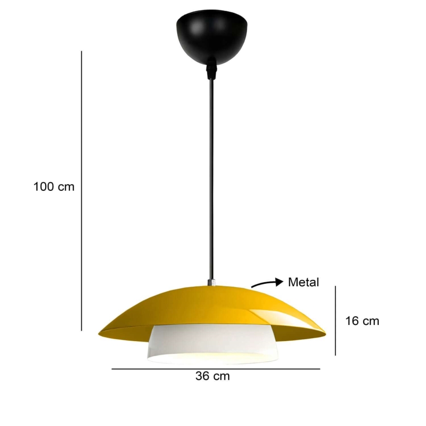 Lustr na lanku MOONLIGH 1xE27/40W/230V žlutá
