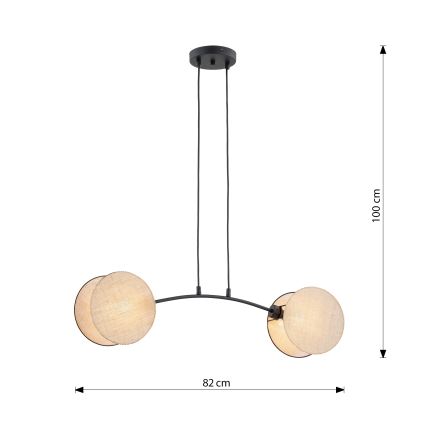 Lustr na lanku MOTIF 2xE27/15W/230V béžová